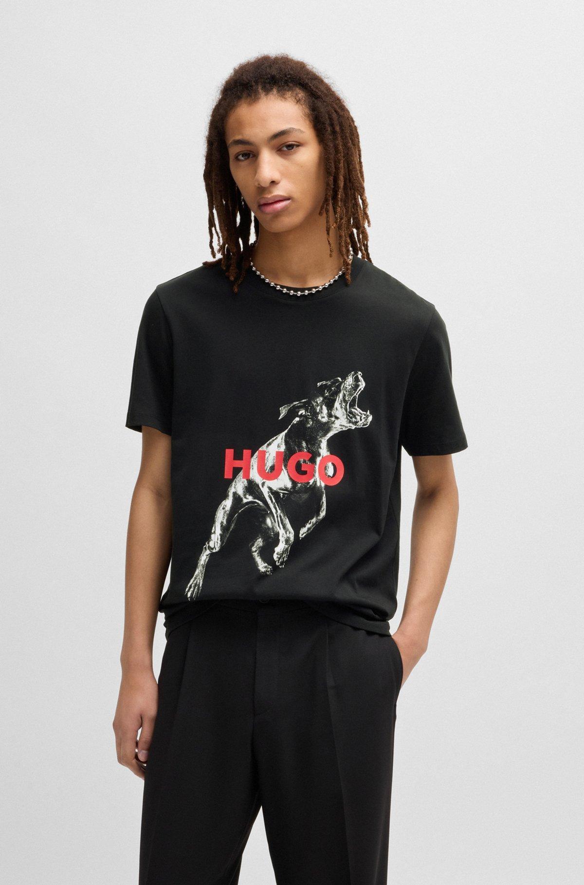 Oversize-fit T-shirt in cotton with animal graphic Product Image