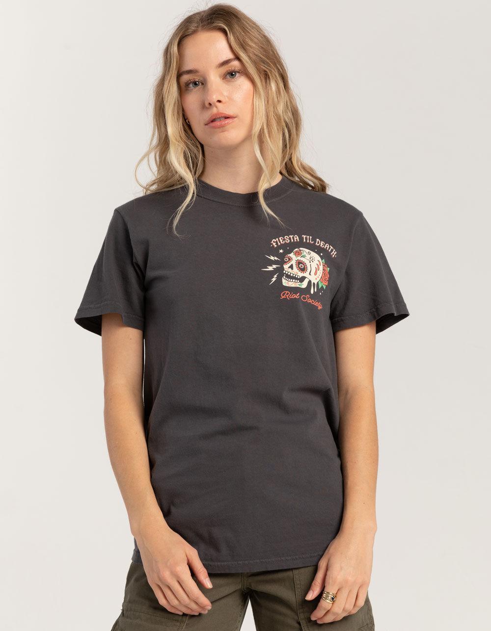 RIOT SOCIETY Fiesta Till Death Womens Tee - OFF-BLACK Product Image