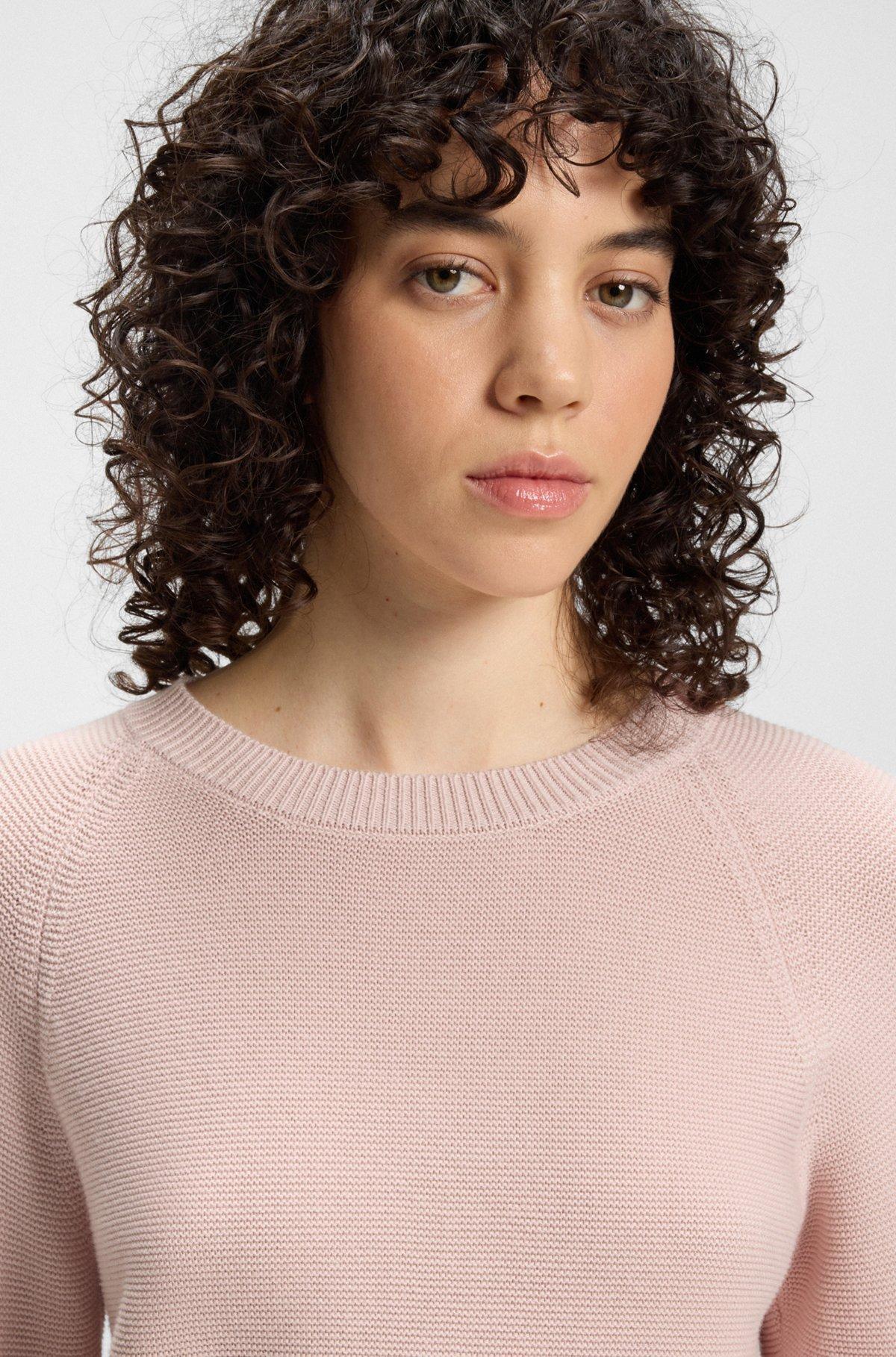 BOSS - Knitted sweater in pure cotton - Light Purple Product Image