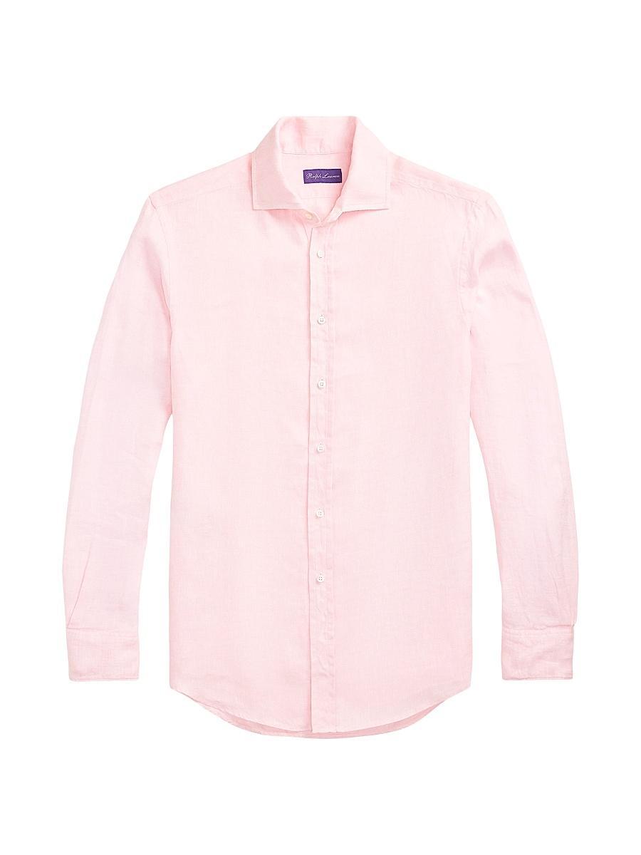Mens Basket-Weave Linen Shirt Product Image