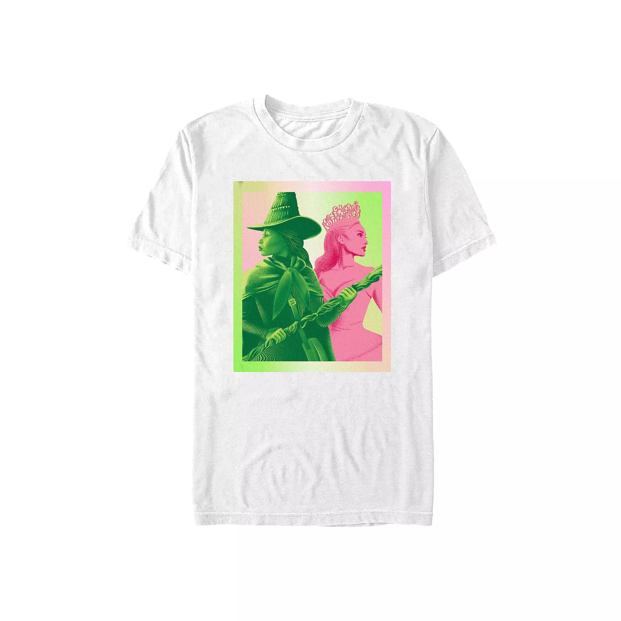 Men's Wicked Elphaba And Glinda Profile Portrait Graphic Tee, Size: XL, White Product Image