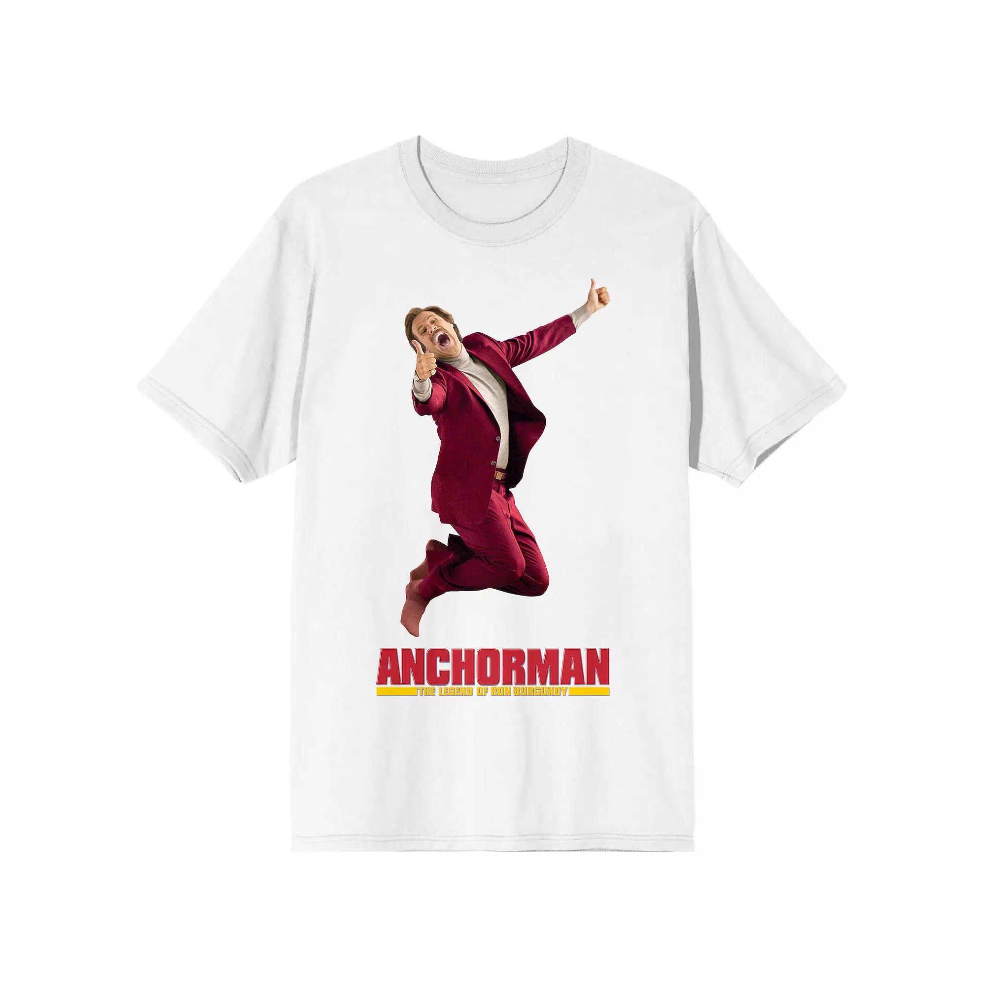 Men's Anchorman Ron Burgundy Logo Short Sleeve Graphic T-Shirt, Size: Large, White Product Image