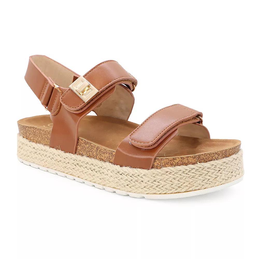 Yoki CHIARA-20 Women's Platform Espadrille Double Strap Open Toe Sandals, Size: 8.5, Red Product Image