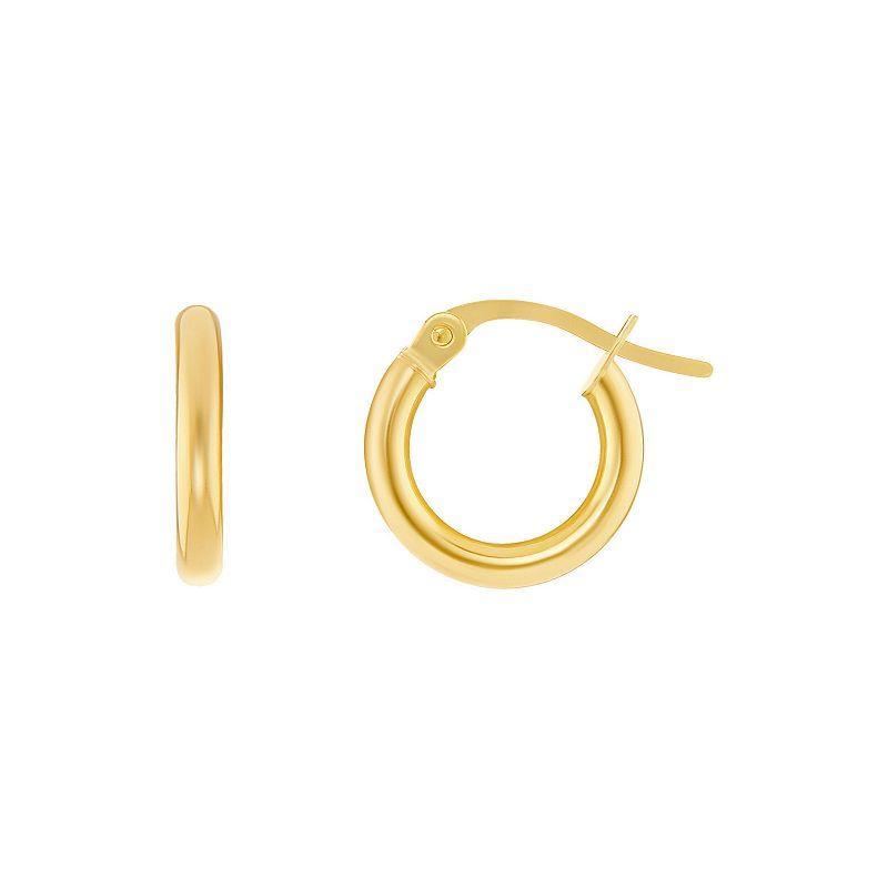 PRIMROSE 14k Gold Polished Hoop Earrings, Women's, Size: 30MM, Yellow Gold Tone Product Image