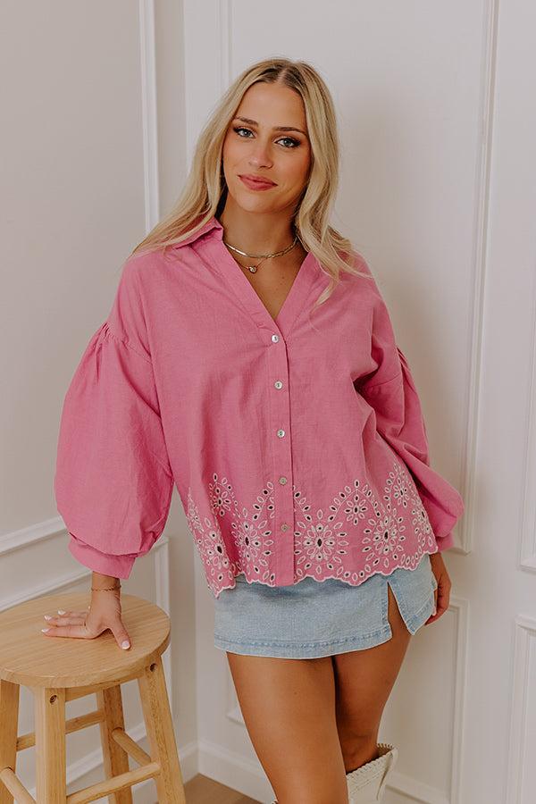 Kind Gesture Eyelet Top in Blush Product Image