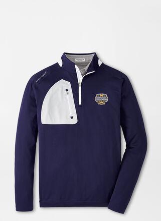 Peter Millar Mens Michigan National Champion Verge Performance Quarter-Zip | Color: Navy | Size: L Product Image