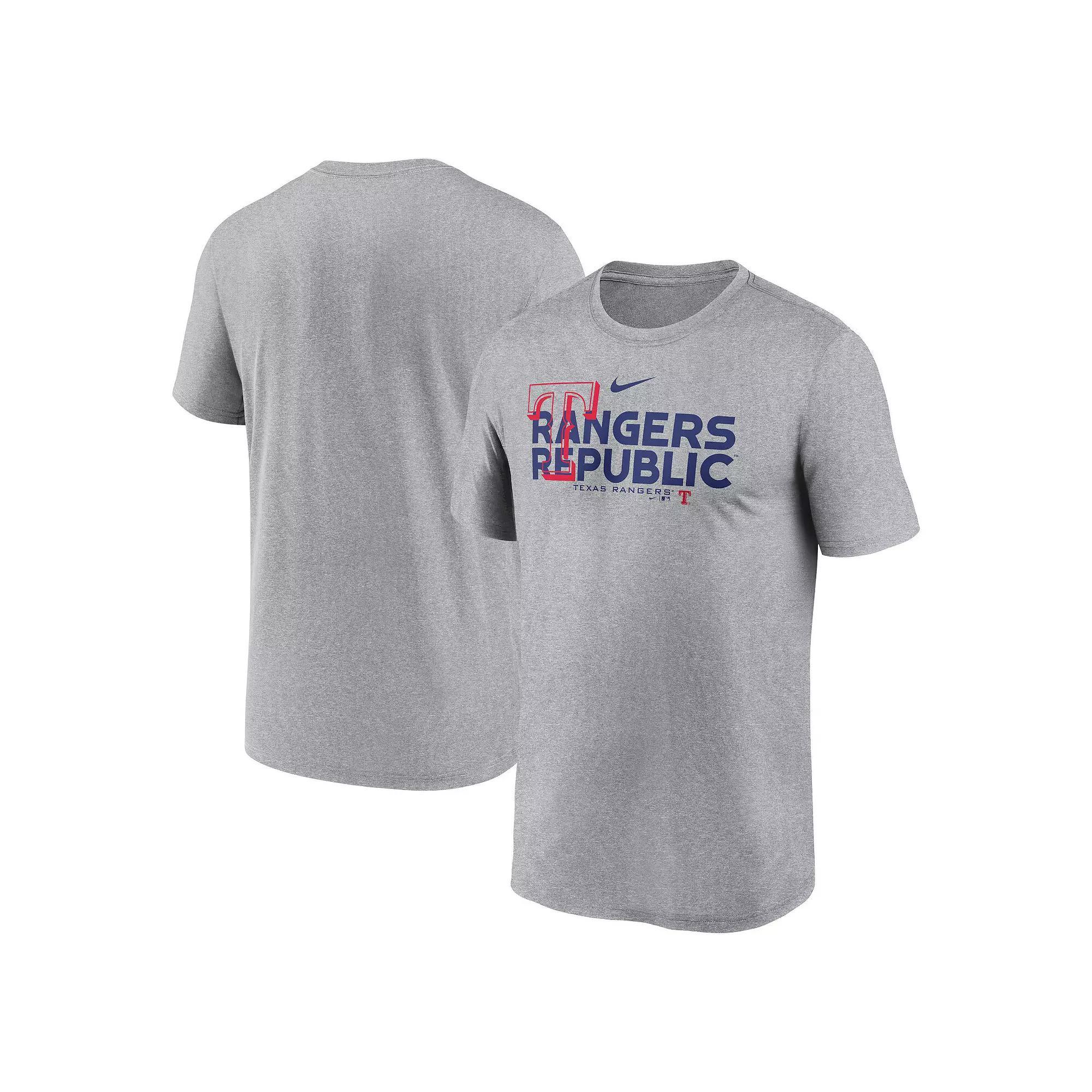 Men's Nike Heathered Charcoal Texas Rangers Local Rep Legend Performance T-Shirt, Size: 2XL Product Image