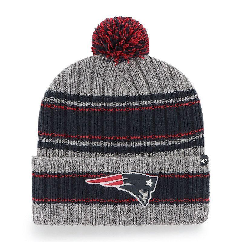 Mens 47 Graphite New England Patriots Rexford Cuffed Knit Hat with Pom Product Image