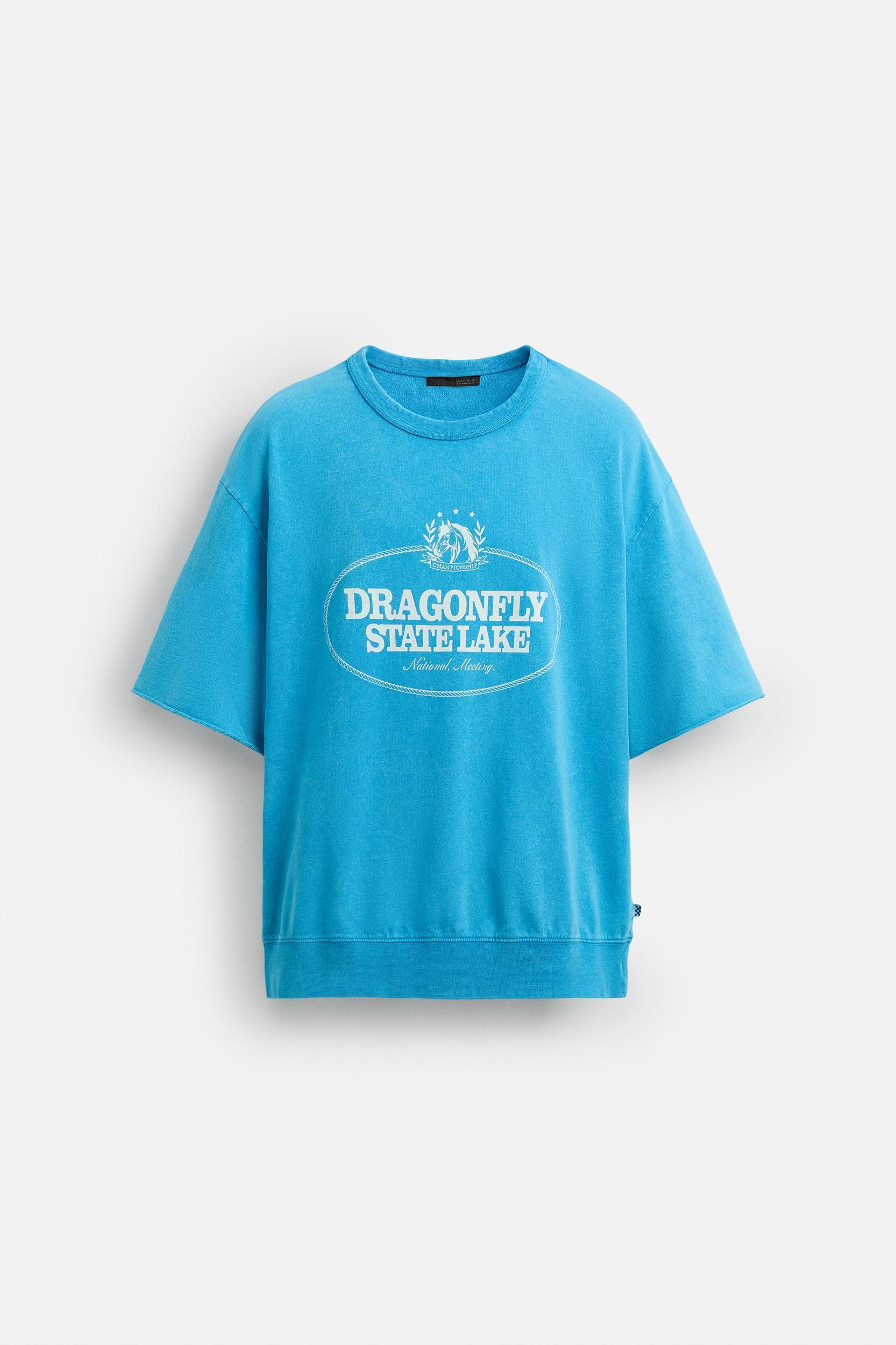 WASHED SWEATSHIRT WITH CONTRAST PRINT Product Image