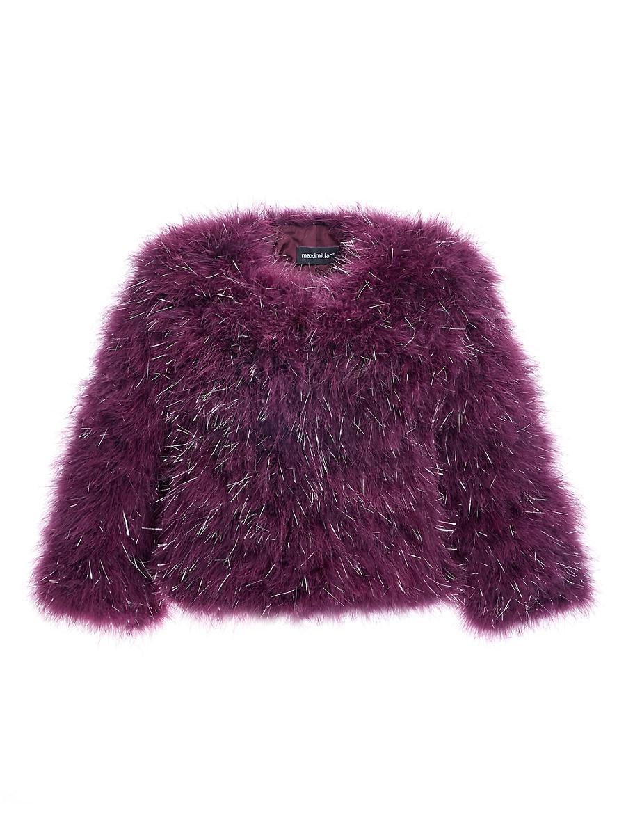Womens Dyed Feather Metallic Bolero Jacket Product Image