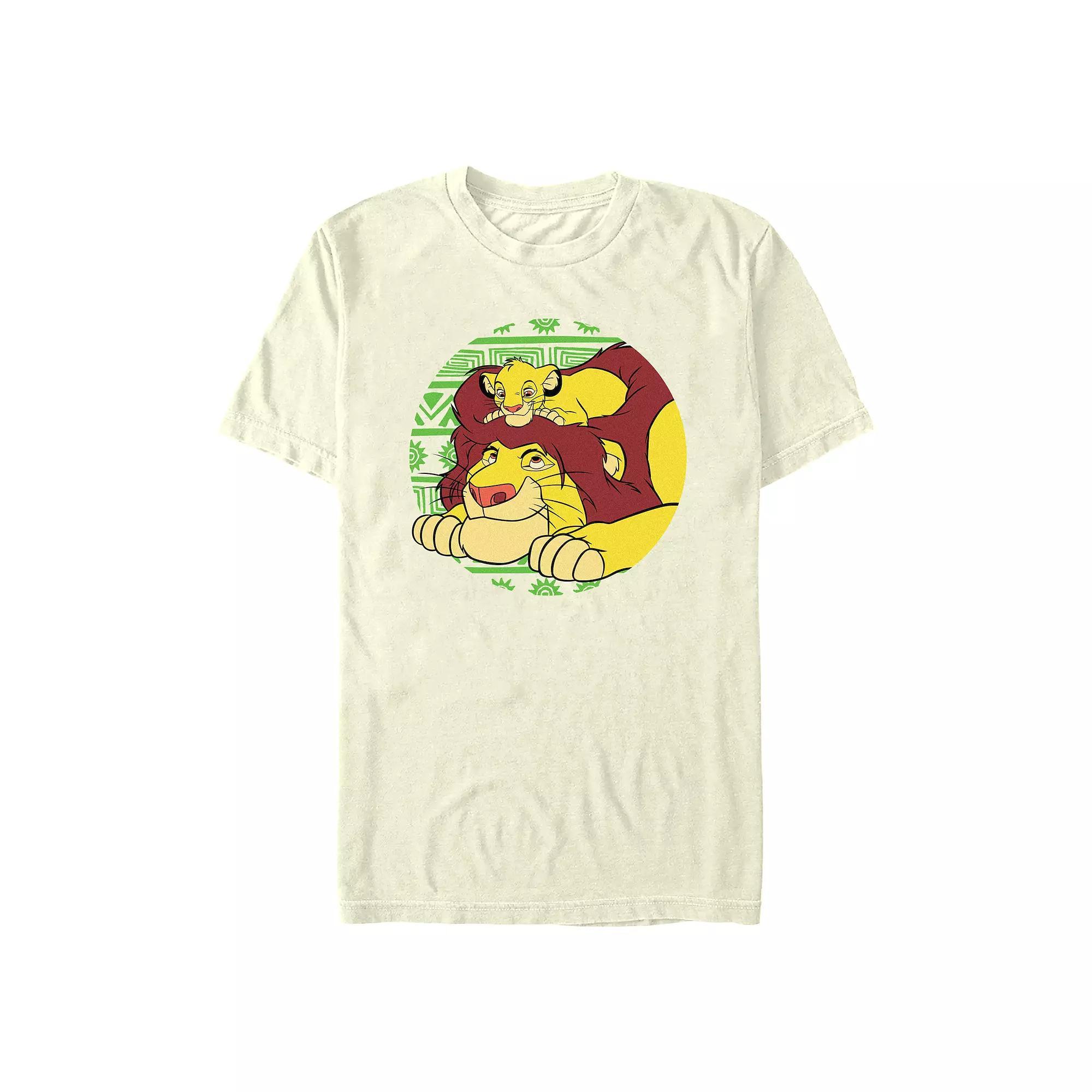 Disney's The Lion King Mufasa And Simba Father Son Moment Men's Graphic Tee, Size: Medium, Natural Product Image