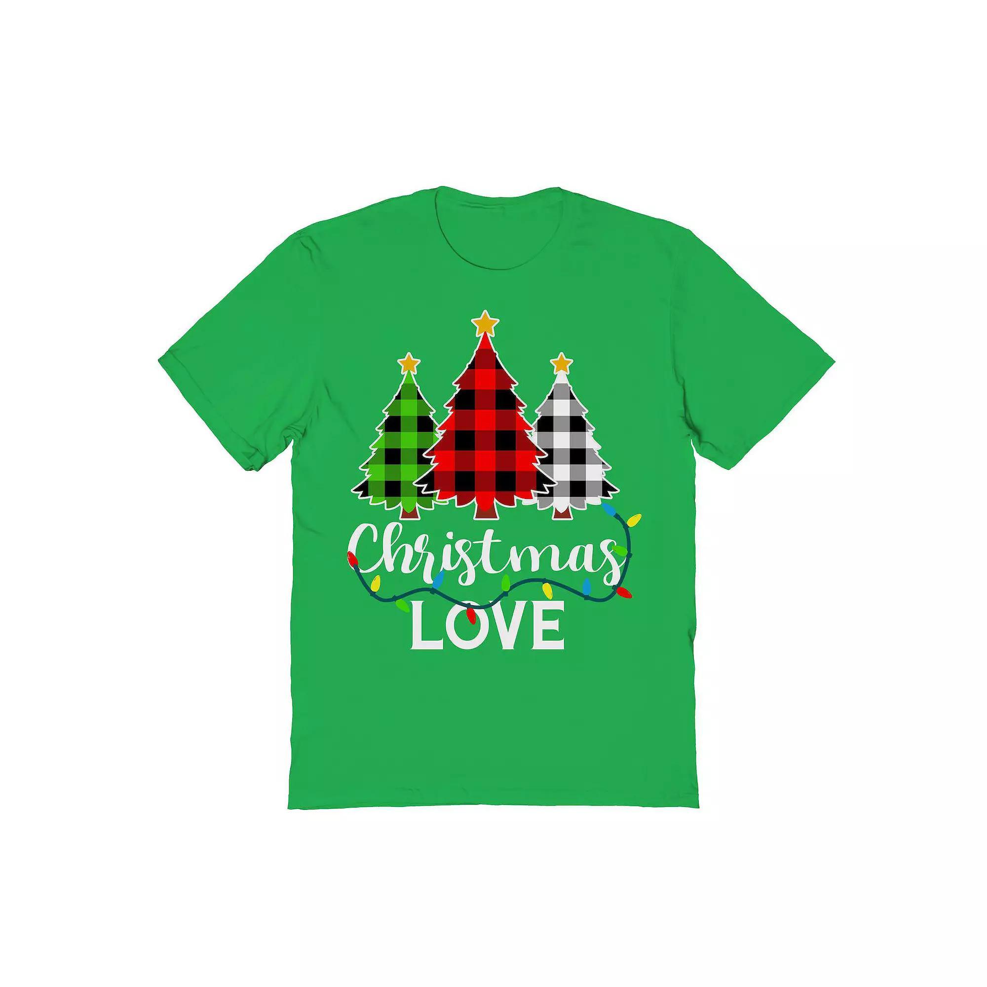 Men's Love Trees Christmas Graphic Tee, Size: XXL, Irish Green Product Image