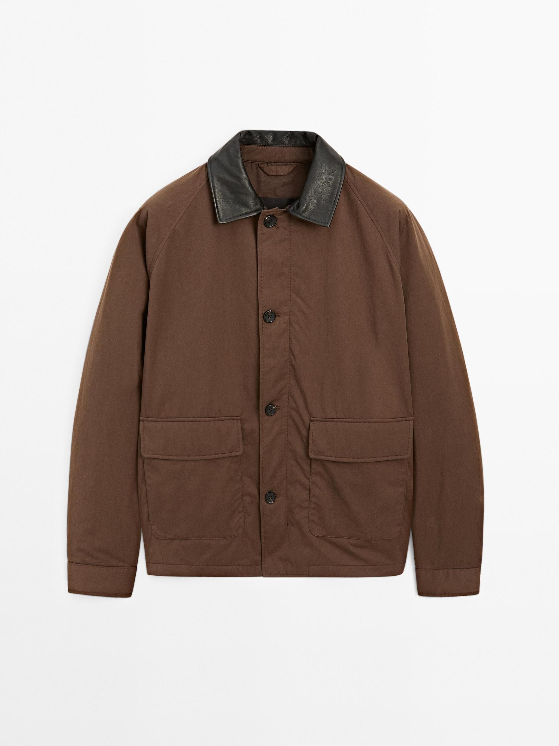 Short parka with collar detail Product Image