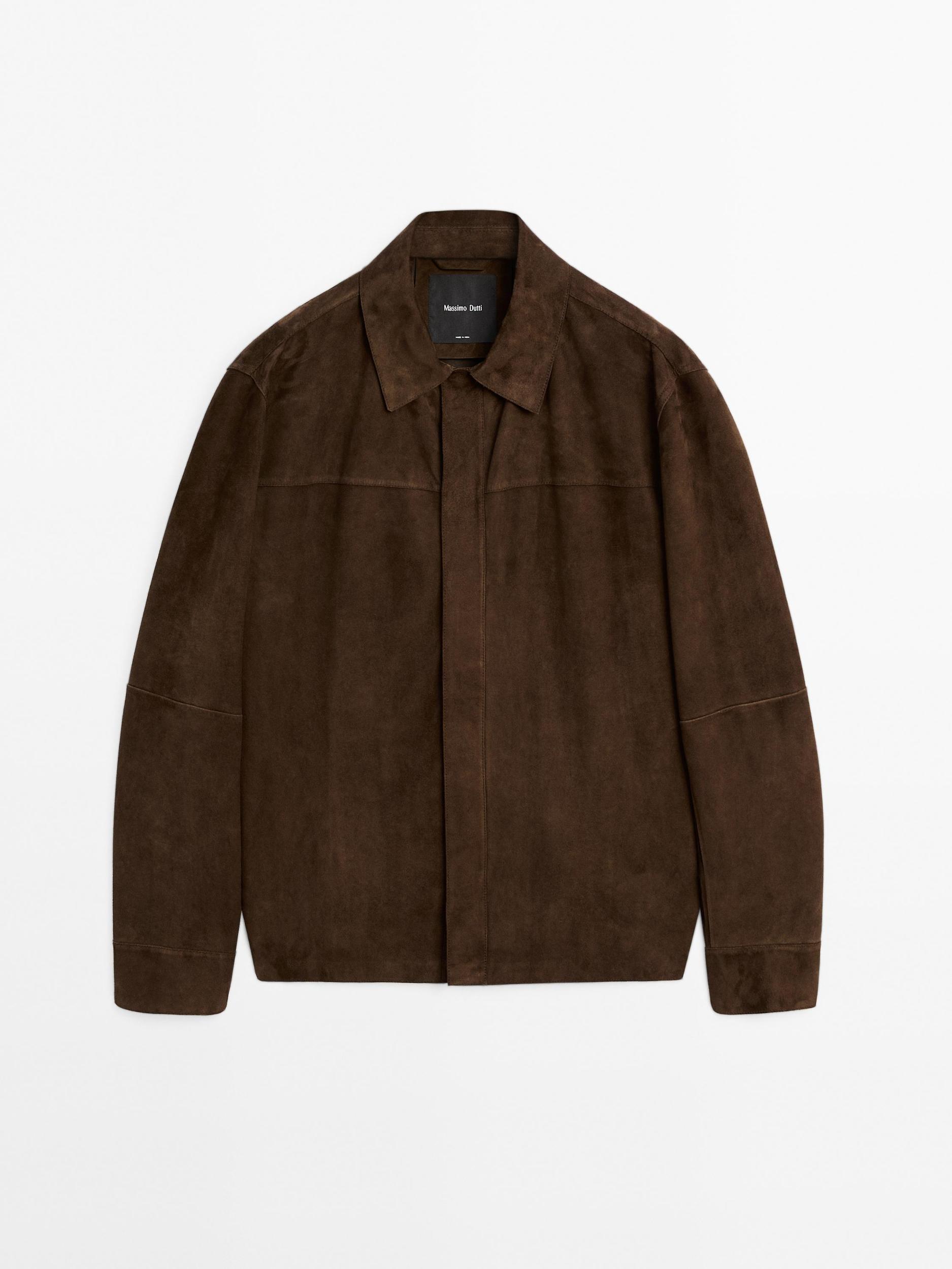 Lightweight suede leather overshirt Product Image