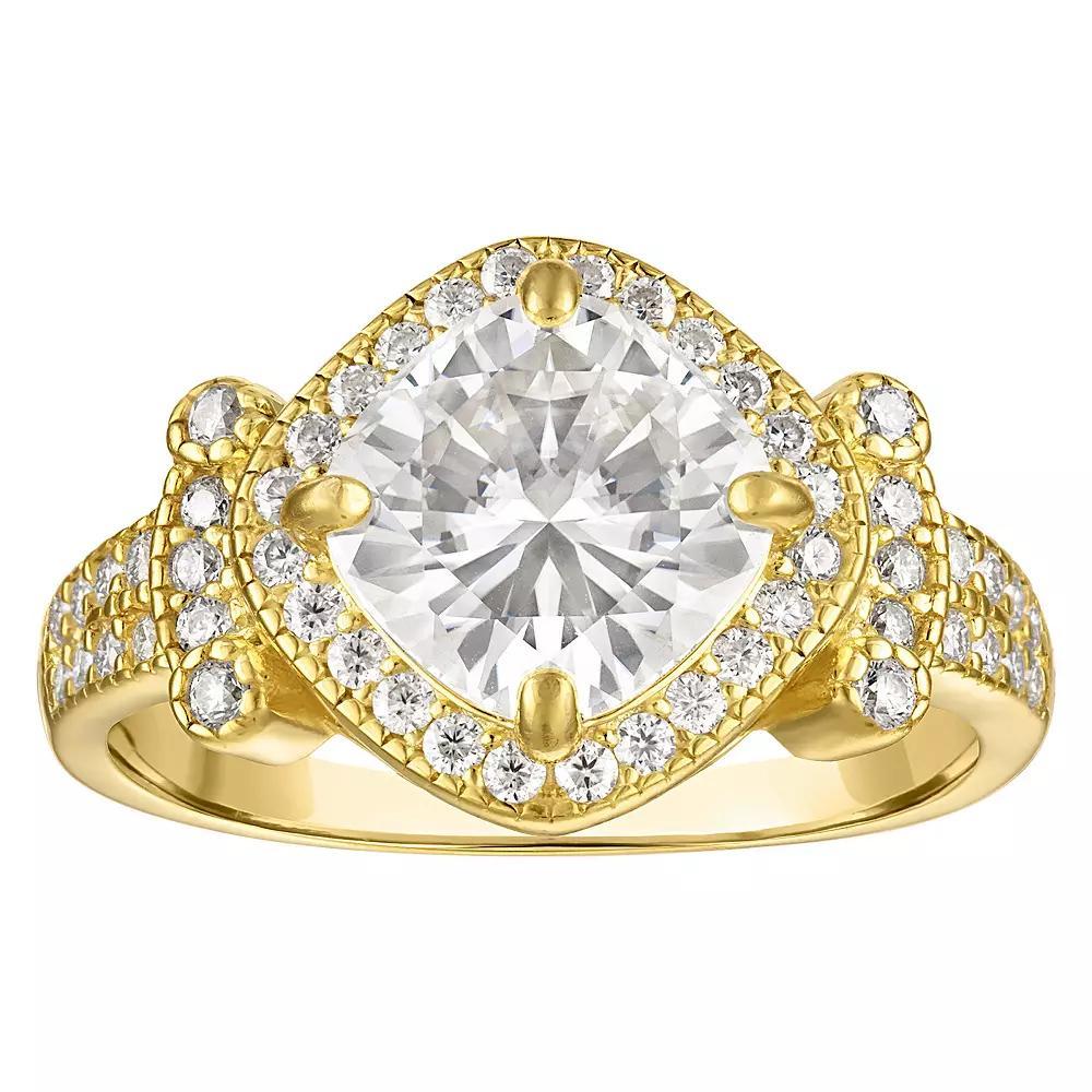 White Lotus 14k Gold Over Silver Lab-Created Moissanite Bridal Ring, Women's, Size: 5, Gold Tone Product Image