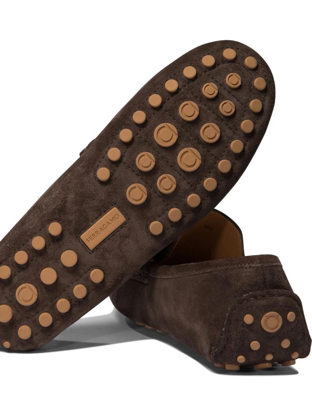 Gancini suede loafers Product Image
