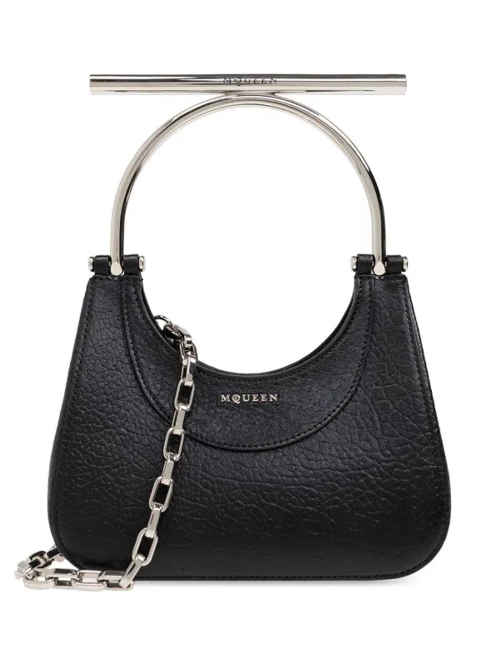 ALEXANDER MCQUEEN Cross T-bar Tote Bag In Black Product Image