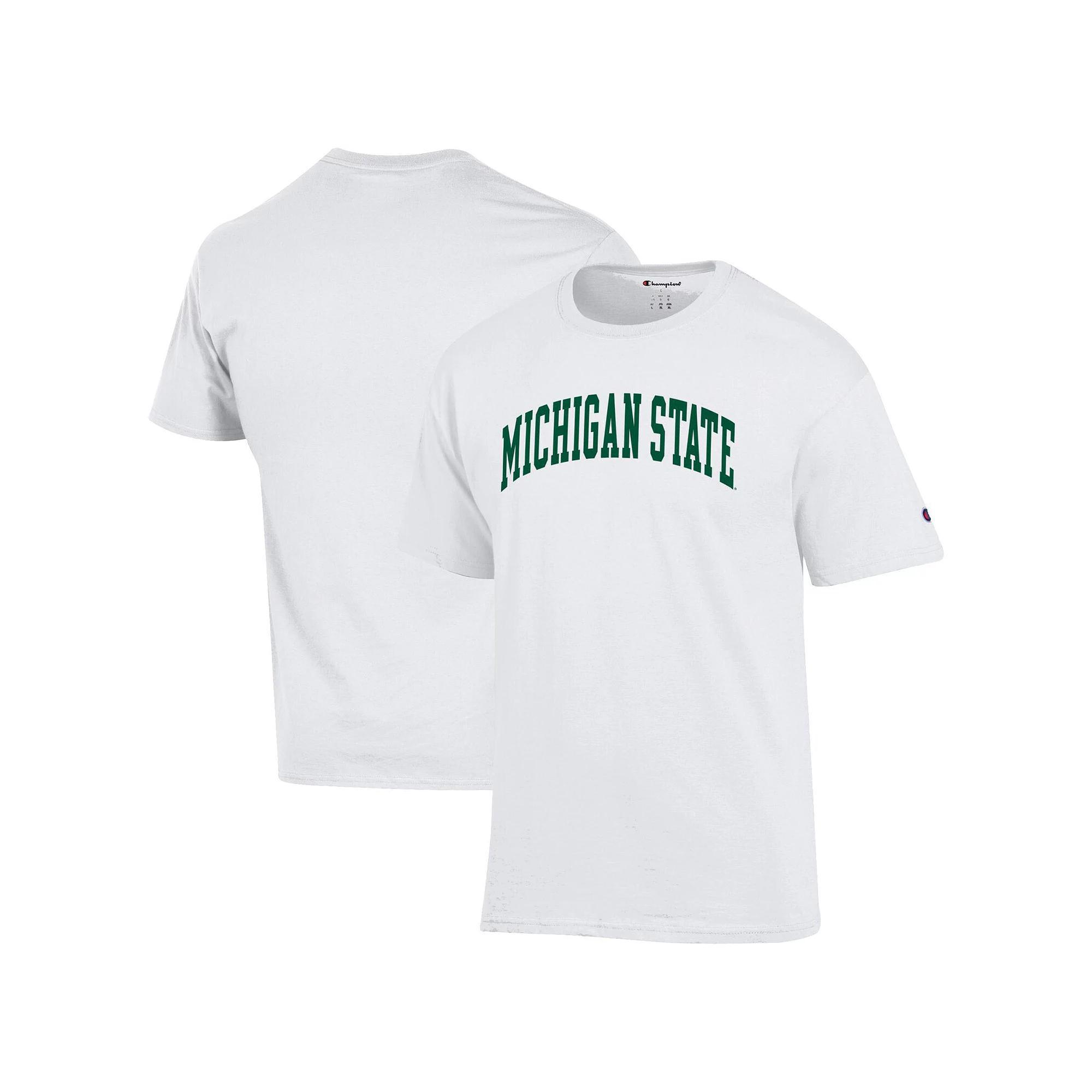 Men's Champion  White Michigan State Spartans Basic Arch T-Shirt, Size: Medium Product Image