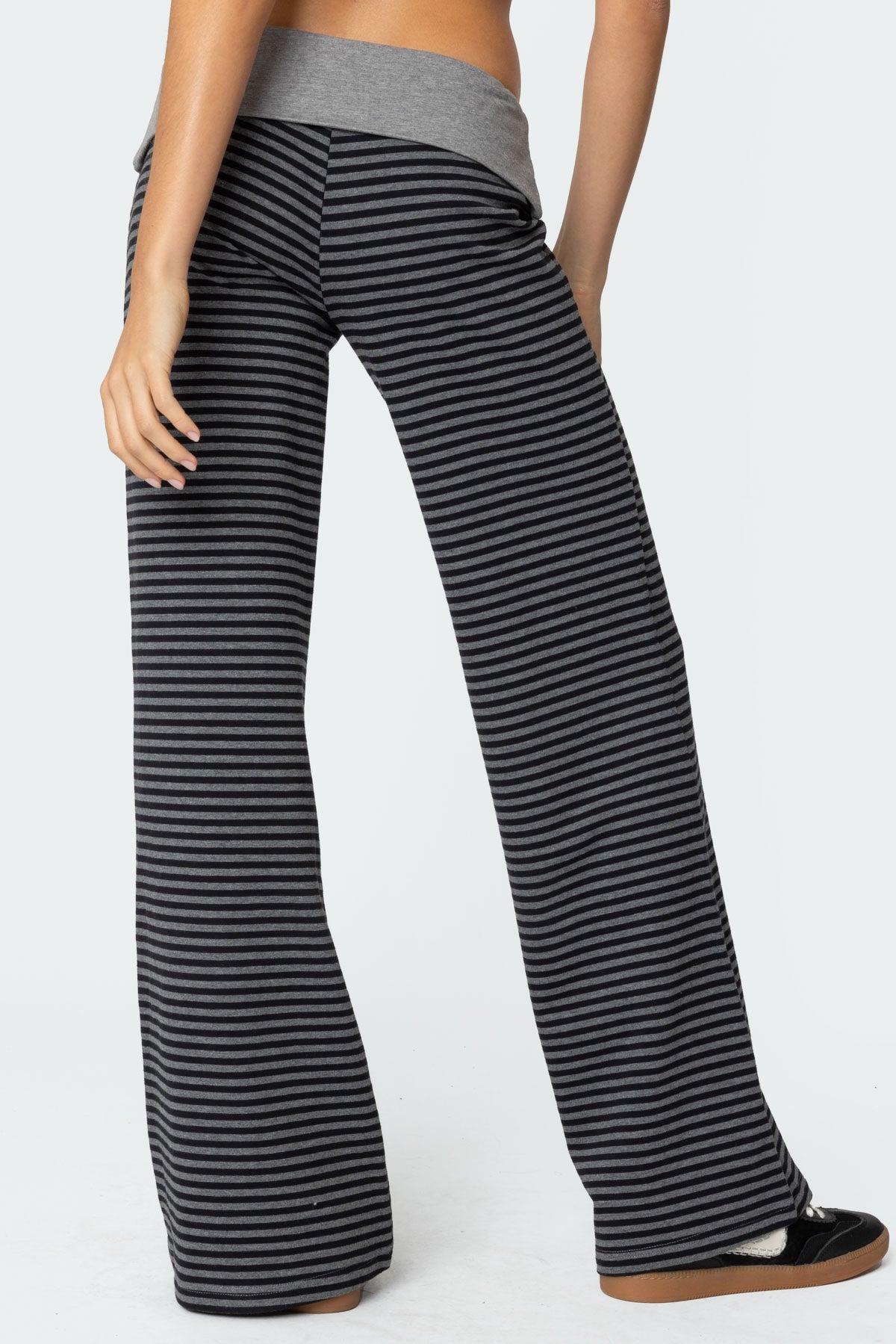 Meggy Striped Fold Over Pants Product Image