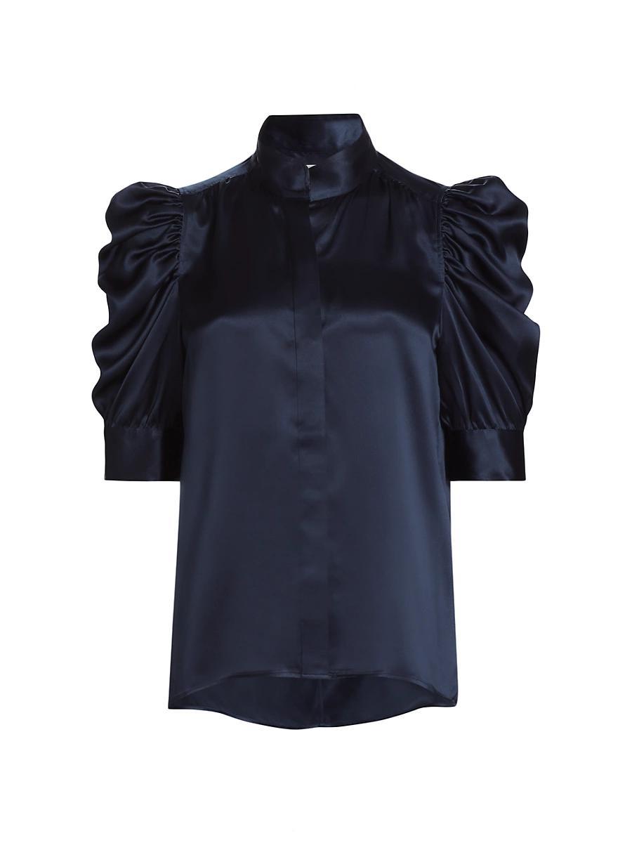 Gillian Silk Ruched Sleeve Top Product Image