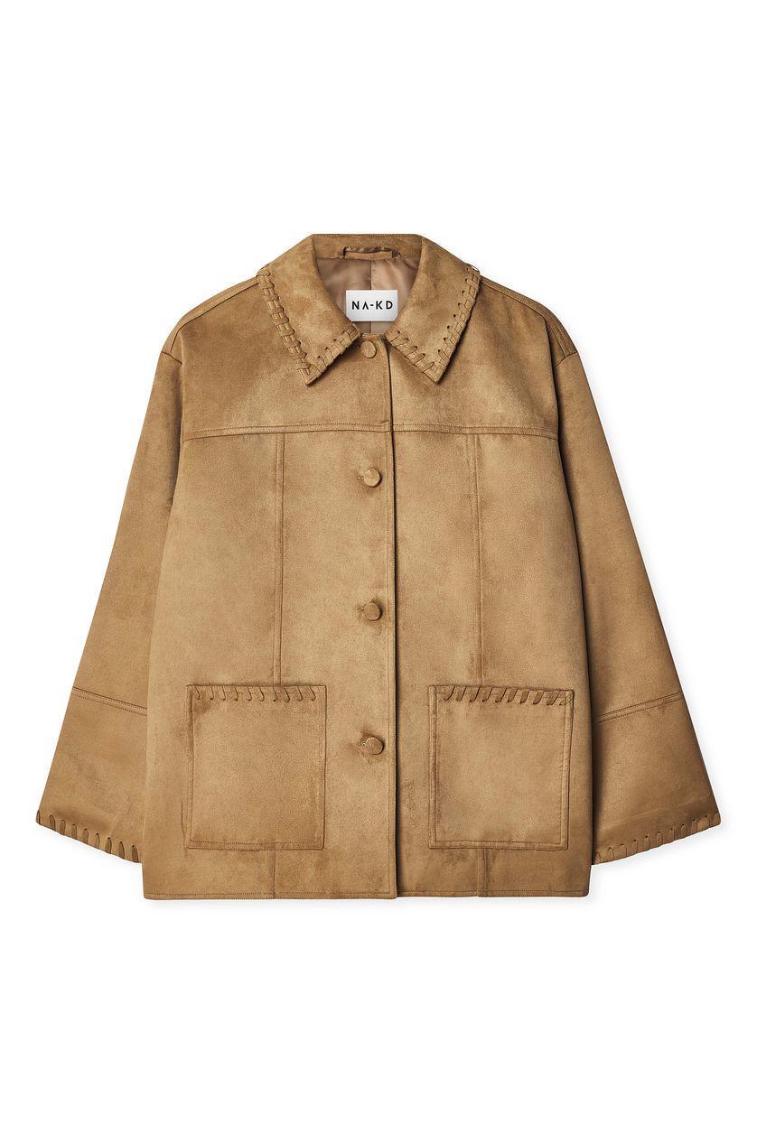 Faux Suede Seam Detail Jacket Product Image