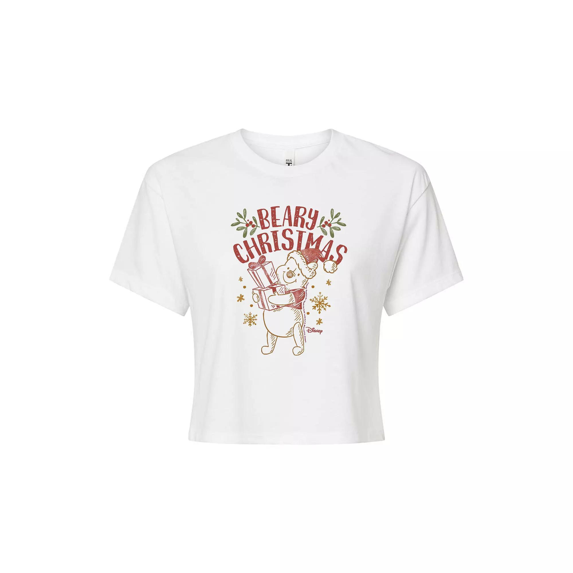 Disneys Winnie The Pooh Womens Beary Christmas Tee, Girls Product Image