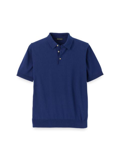 Supima Cotton Three Button Polo - Black Product Image