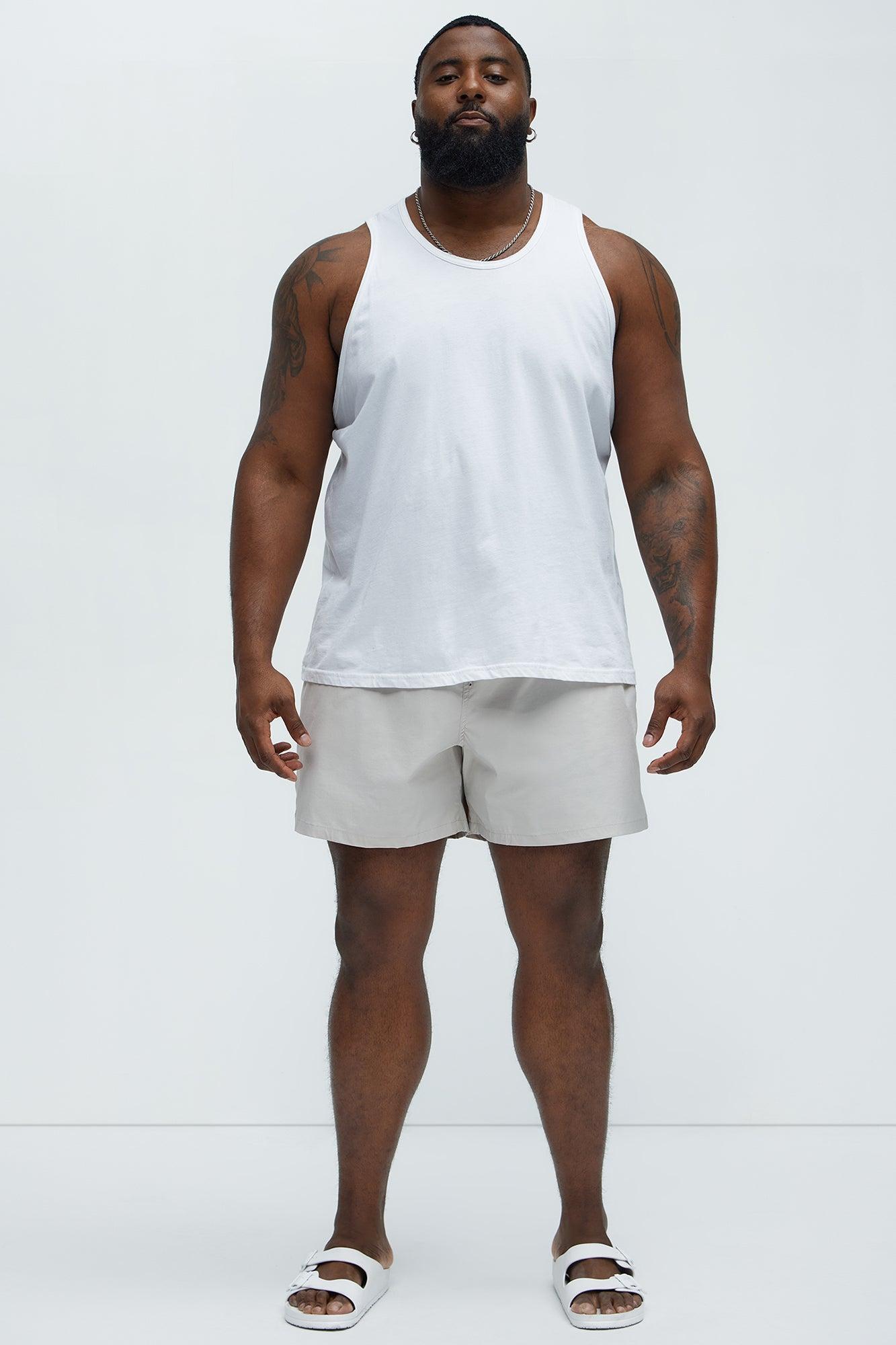 Montez Stretch Swim Trunk Mid - Stone Product Image