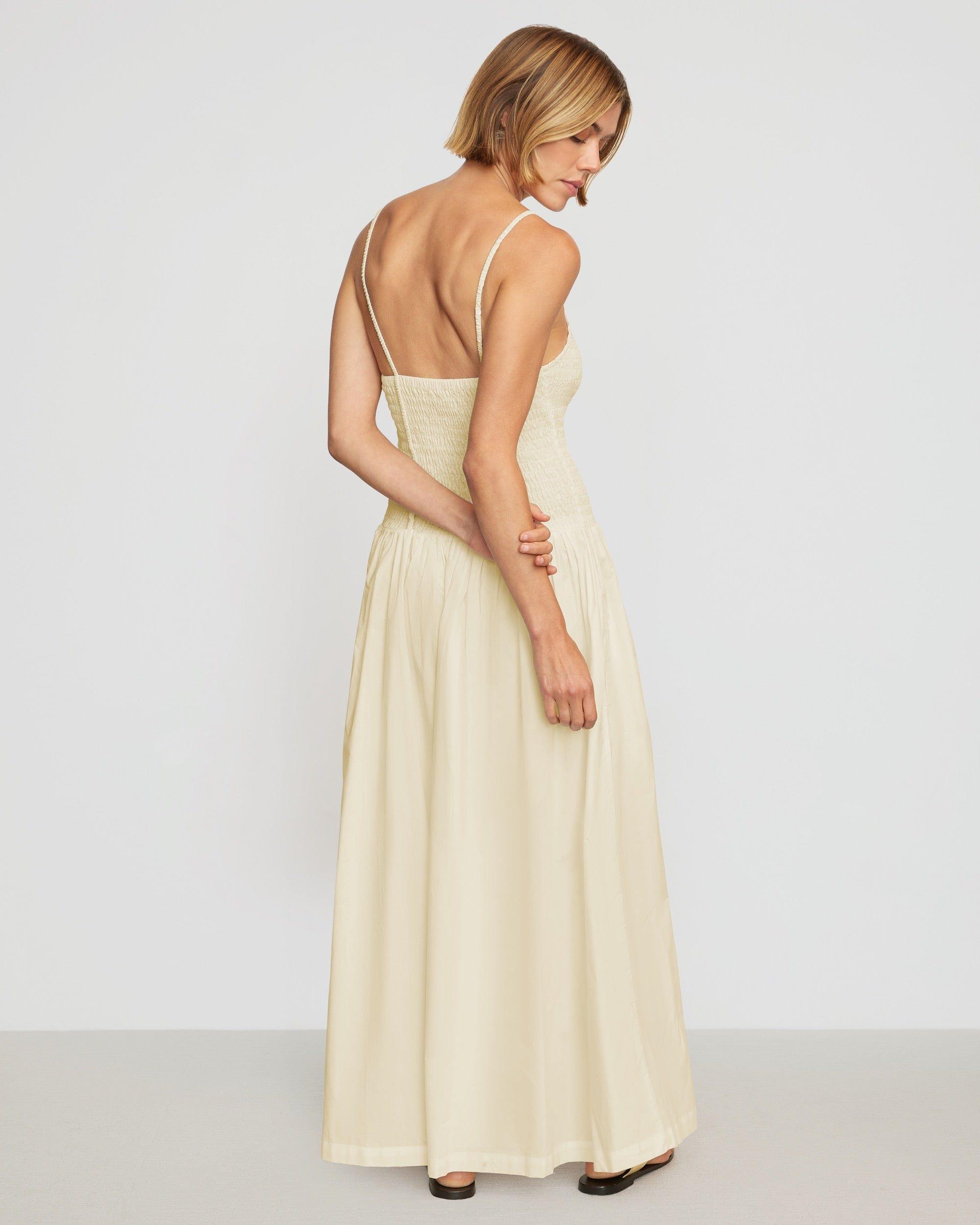 Venus Smocked Organic Cotton Midi Dress Product Image