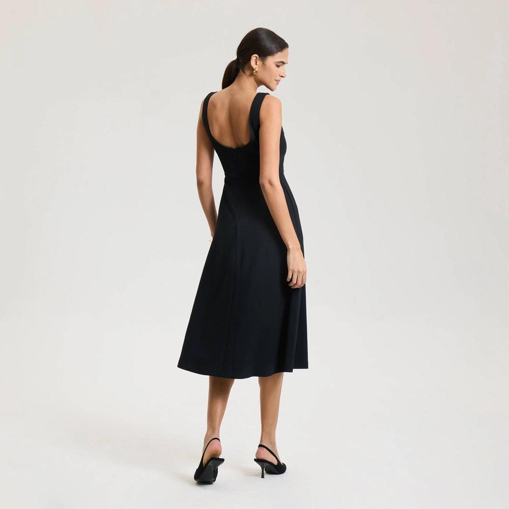 Womens Tailored Midi Dress - A New Day Black M Product Image