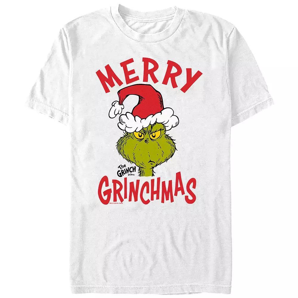 Big & Tall Dr. Seuss The Grinch Merry Christmas Graphic Tee, Men's, Size: XXL, White Product Image