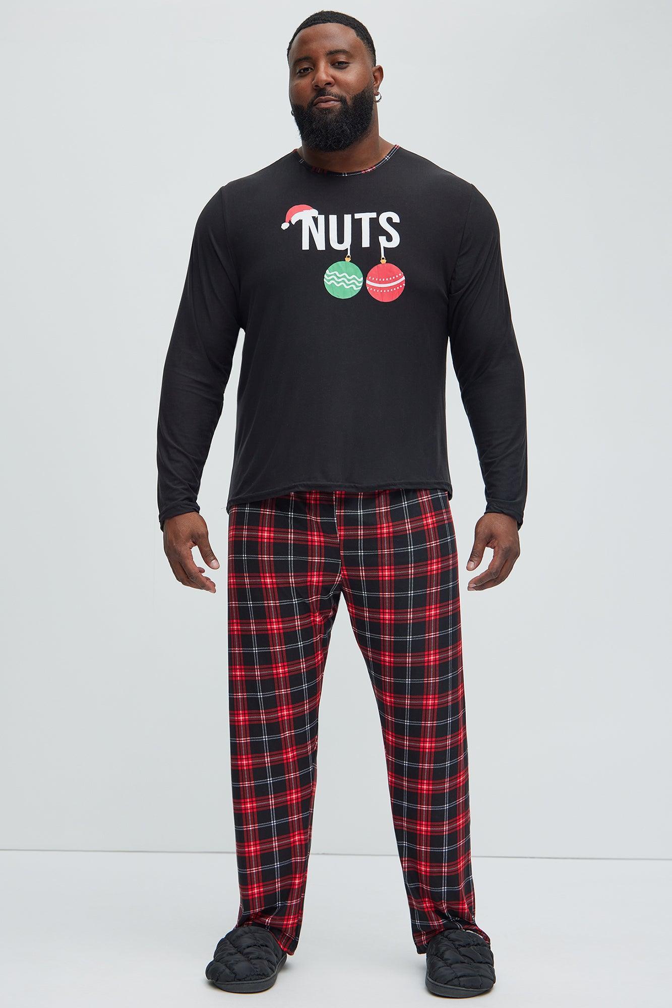 Naughty Chestnuts Holiday PJ Set - Black/Red Product Image