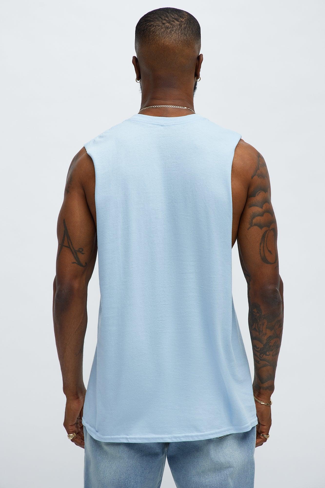 Equipped By God Muscle Tee - Light Blue Product Image