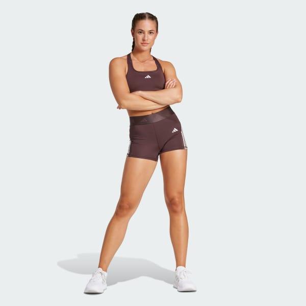 adidas Hyperglam 3-Inch Leggings Shadow Brown XS Womens Product Image