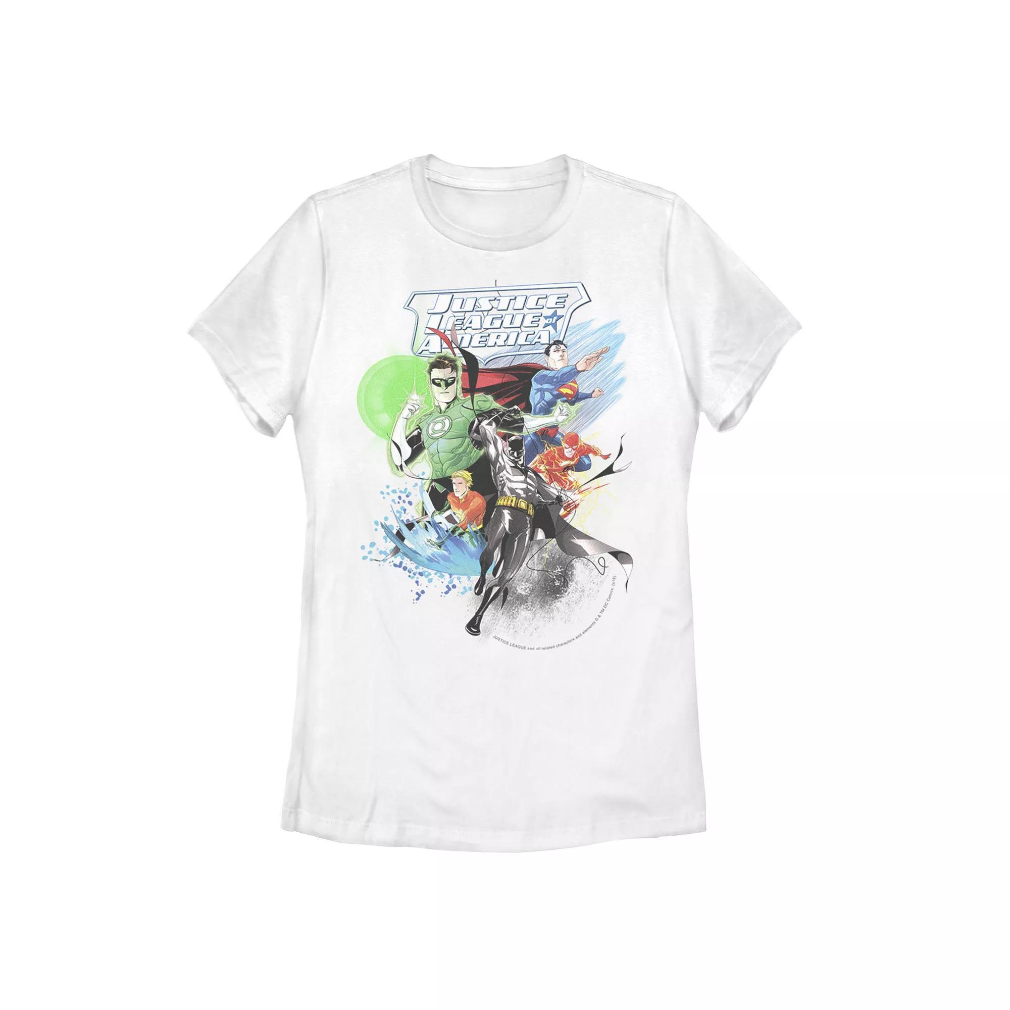 Juniors' DC Comics Justice League Of America Graphic Tee, Girl's, Size: Large, White Product Image