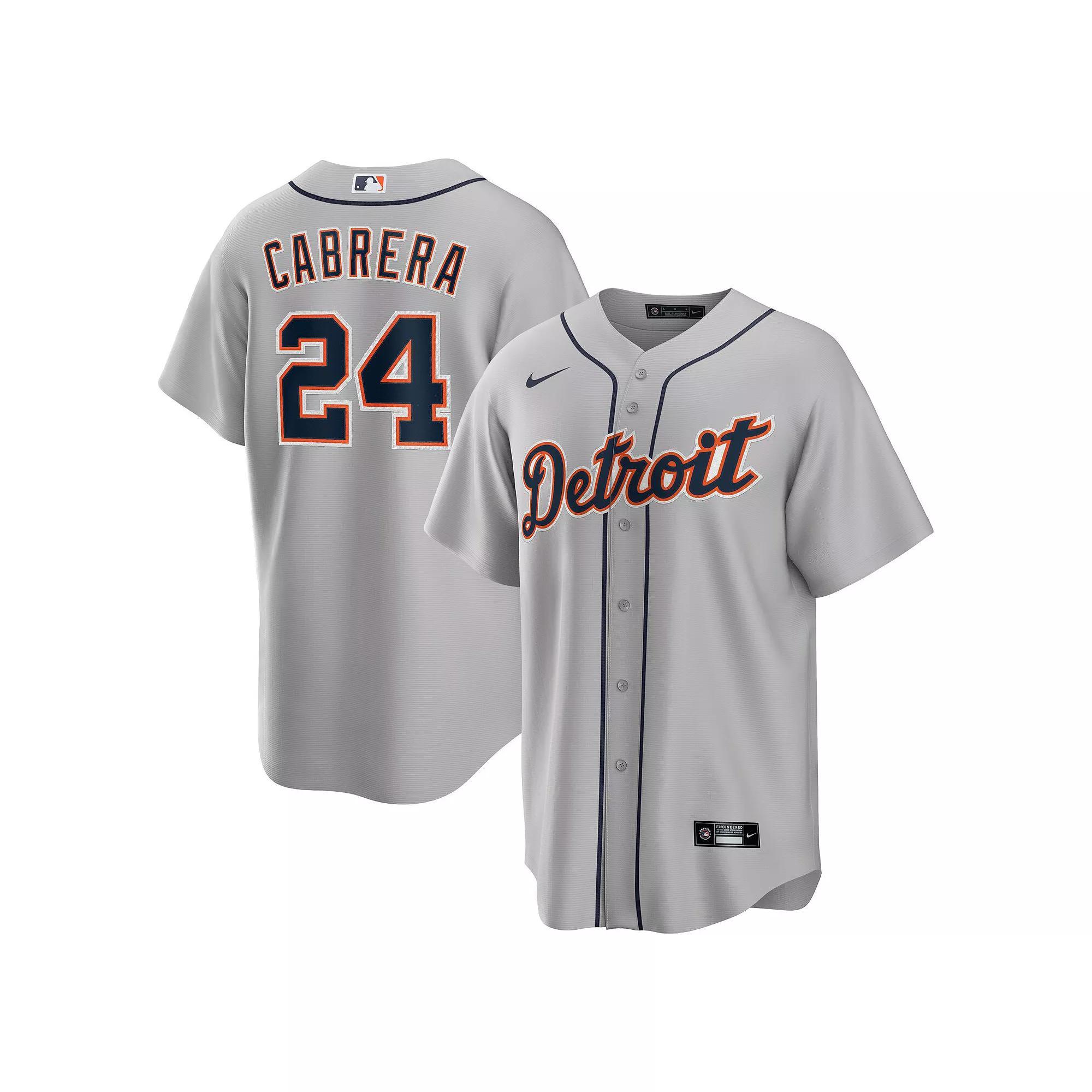Mens Nike Miguel Cabrera Gray Detroit Tigers Road Replica Player Name Jersey Product Image