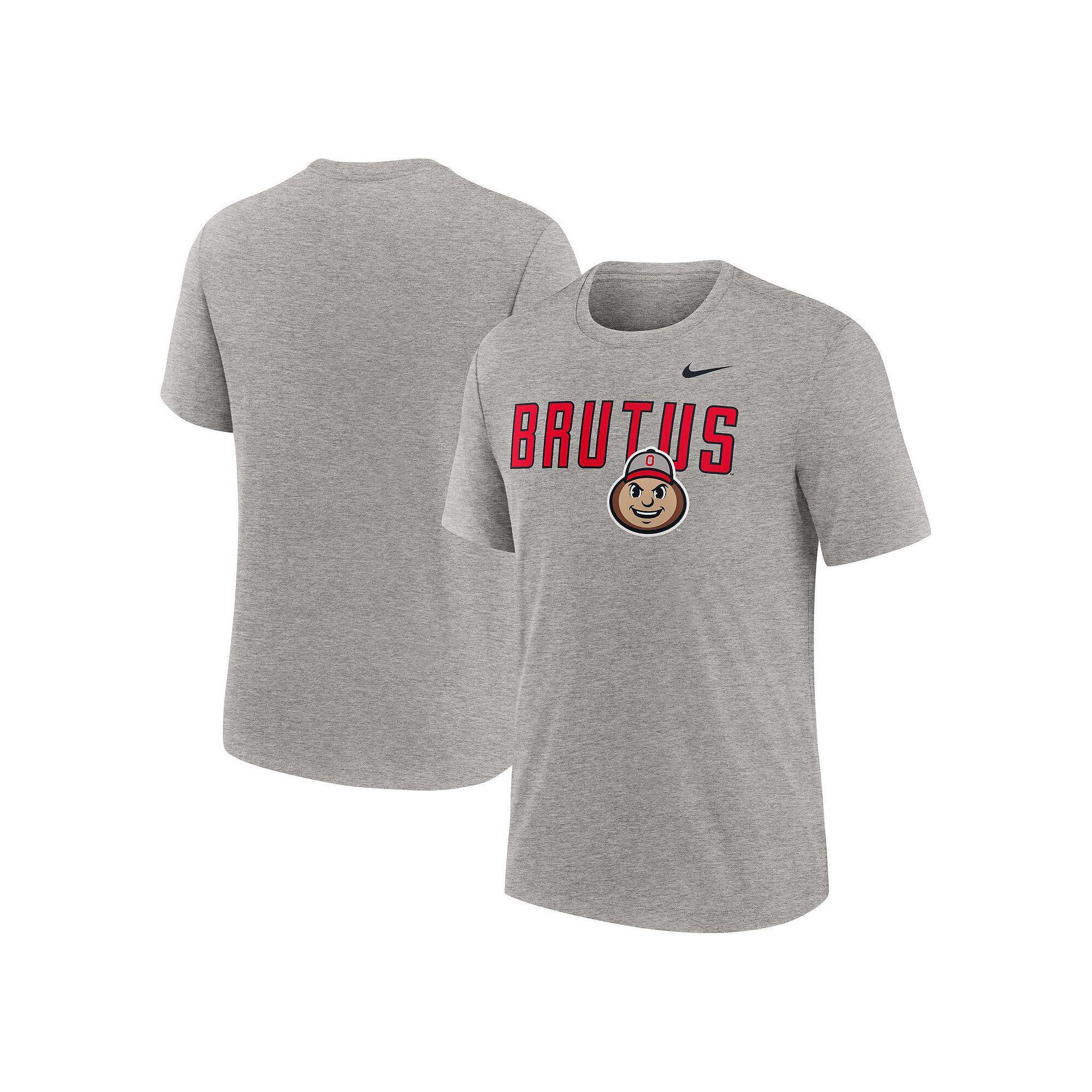 Men's Nike Heather Gray Ohio State Buckeyes Campus Local Tri-Blend T-Shirt, Size: XL, Grey Product Image