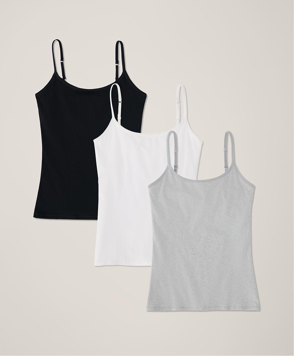 Women's Heather Basics Everyday Shelf Bra Camisole 3-Pack S Product Image
