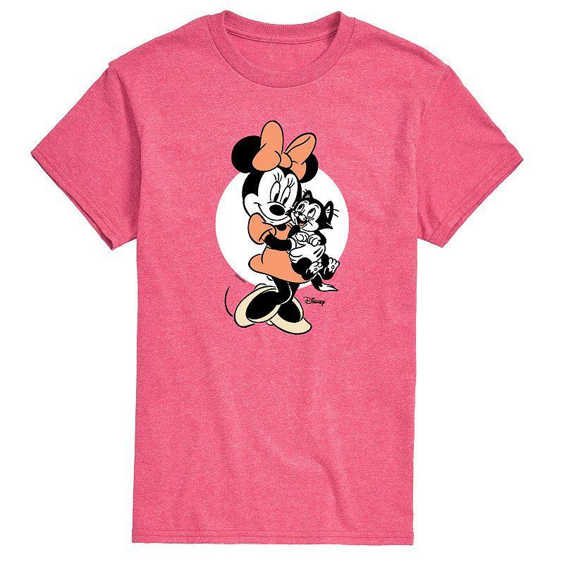 Disneys Minnie Mouse & Figaro Mens Graphic Tee Grey Gray Product Image