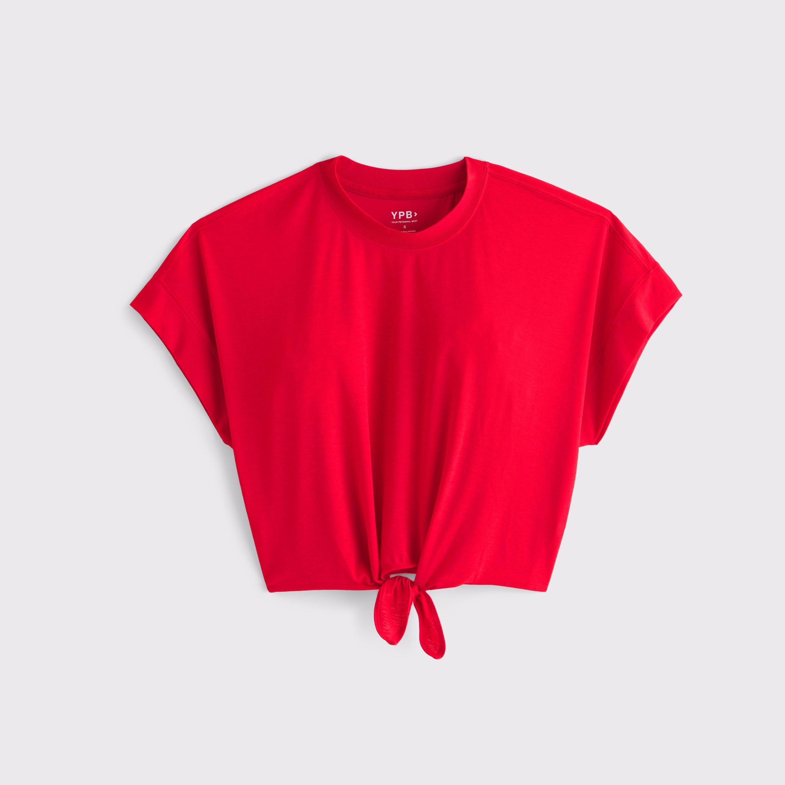 YPB Active Featherweight Tie-Front Tee Product Image