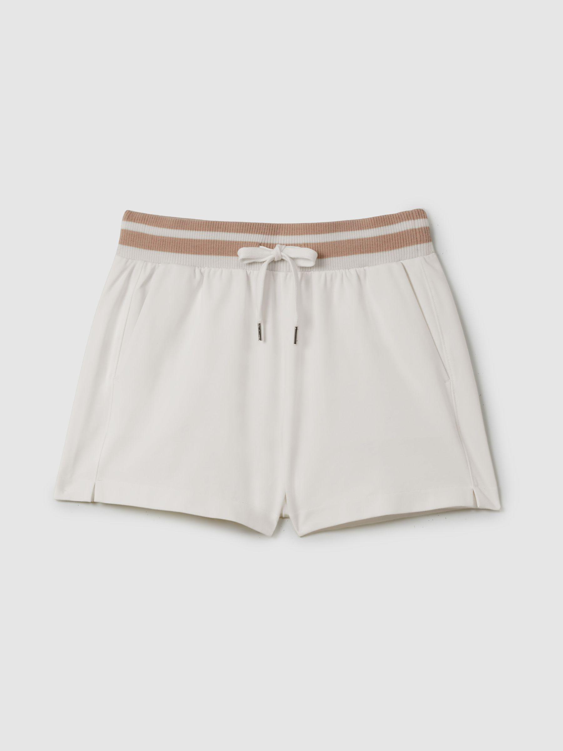 Striped Drawstring Waistband Shorts in Navy Product Image