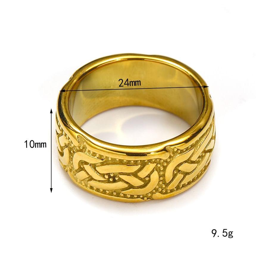 Knot Embossed Stainless Steel Ring Product Image