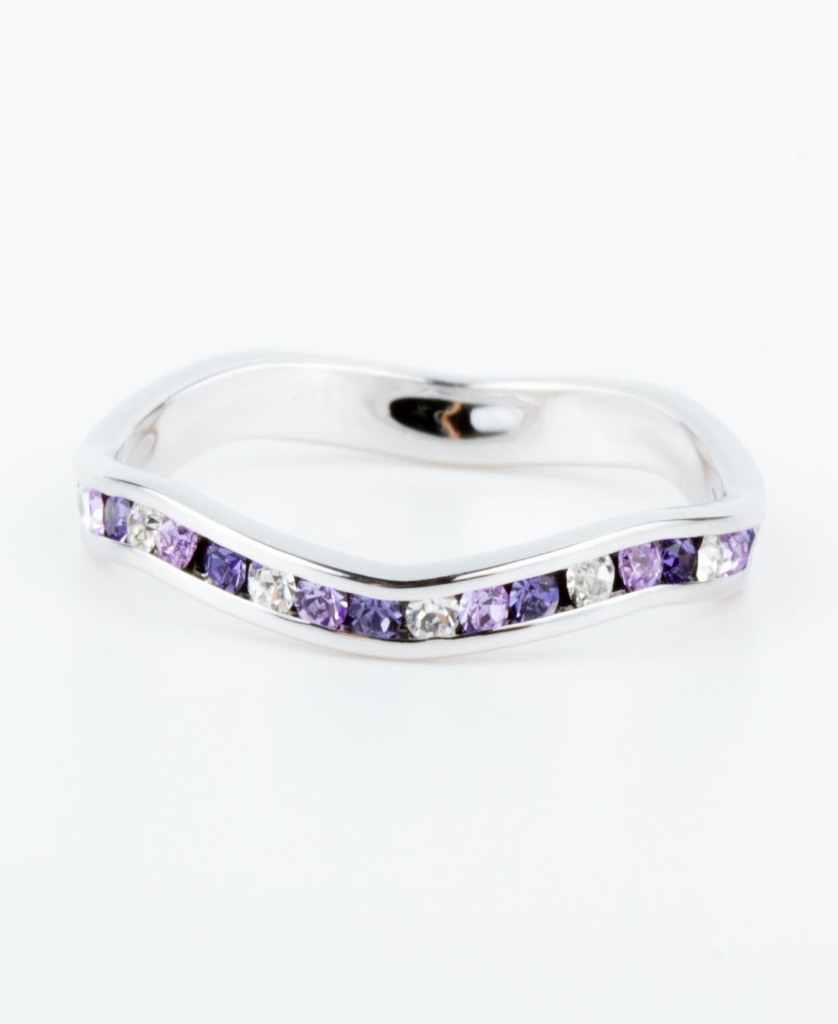 Traditions Jewelry Company Multicolor Crystal Wave Ring, Womens Purple Team Product Image