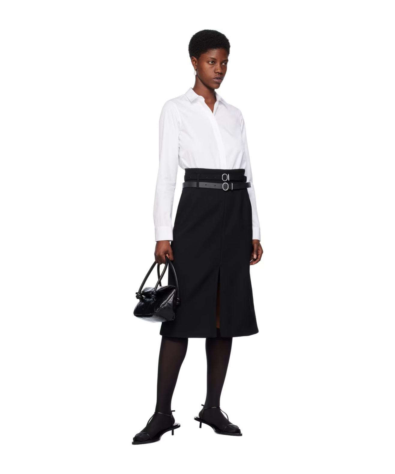 JIL SANDER Black Tailored Midi Skirt In 001 Black Product Image