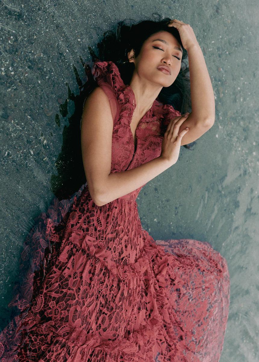 Allegra Impact Dress in Marsala Female Product Image