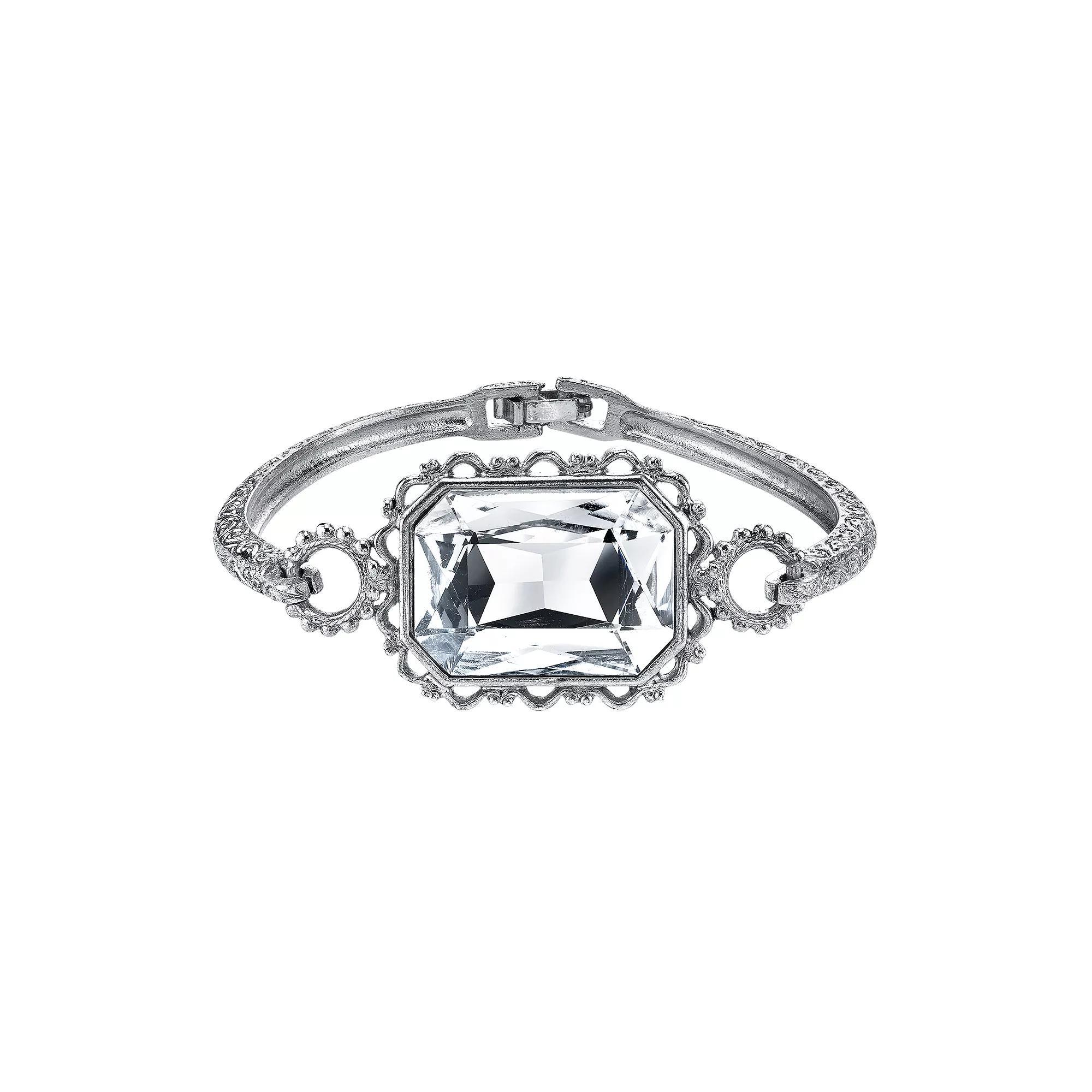 1928 Rectangle Filigree Bracelet, Womens Silver Tone Product Image