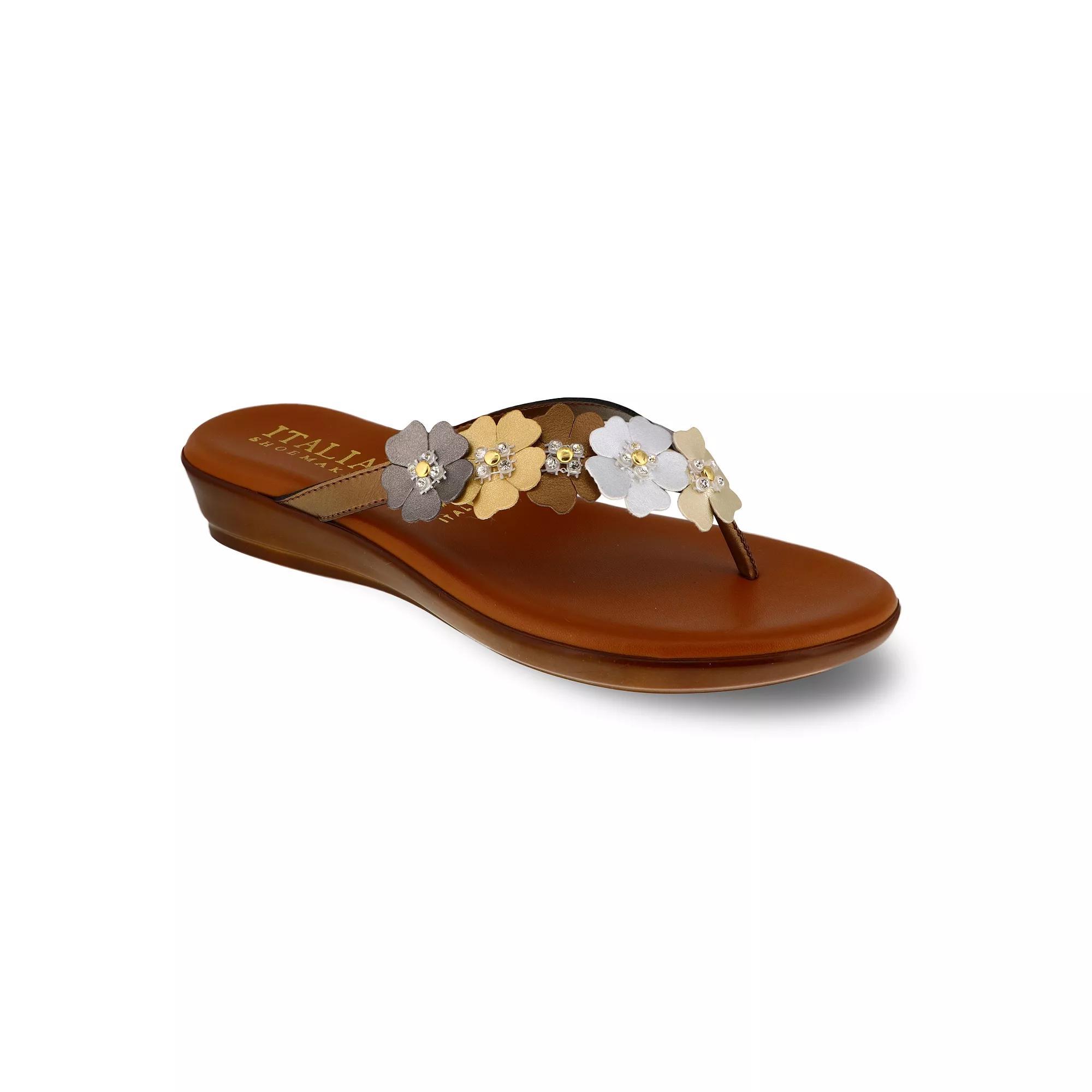 Womens Italian Shoemakers Emina Flat Sandals Grey Team Product Image