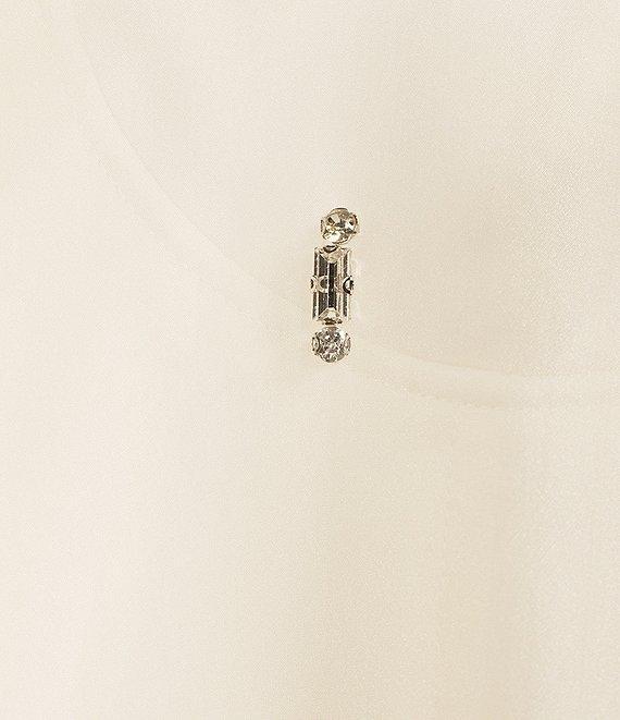 Antonio Melani Priscilla Organza Sheer Jewel Embellished Point Collar Long Sleeve Button Front Blouse Product Image