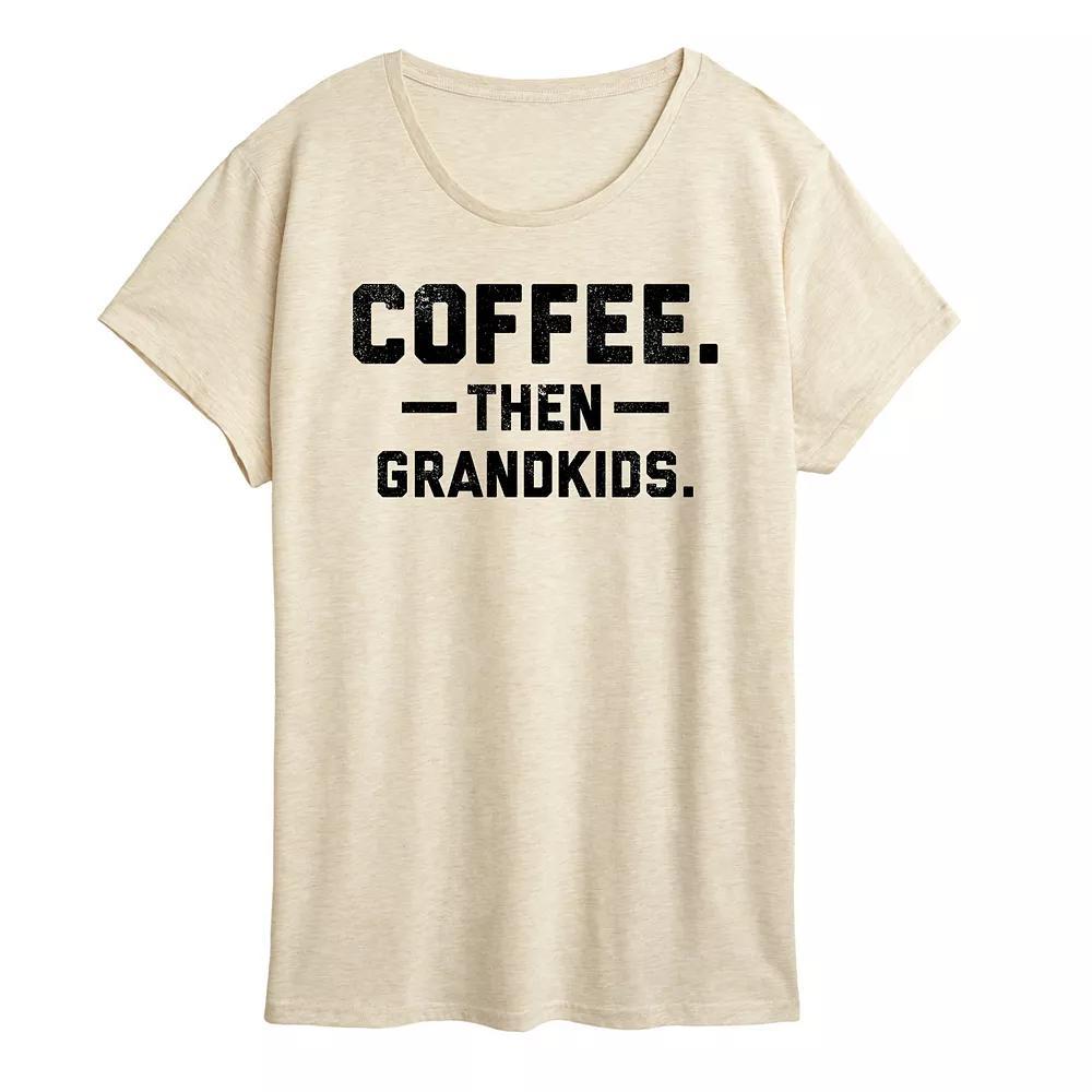 Womens Coffee Then Grandkids Graphic Tee Product Image