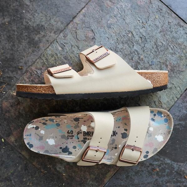 Womens Birkenstock Arizona Slide Sandal - Sandcastle Product Image